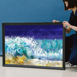 Waves on the seashore poster