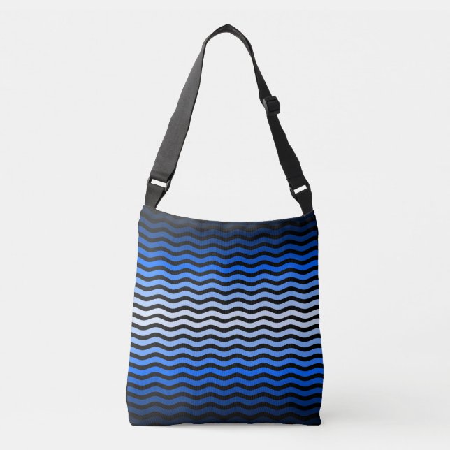 Waves pattern -01 Black BG Crossbody Bag (Front)