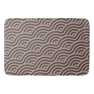 Waves Pattern in two shades of Brown Bath Mat