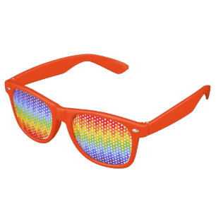 Waves Pattern - zigzag - chakra rainbow colours Retro Sunglasses