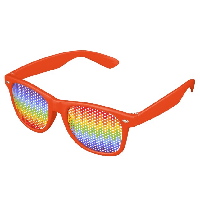Waves Pattern - zigzag - chakra rainbow colours Retro Sunglasses (Angled)