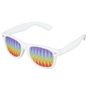 Waves Pattern - zigzag - chakra rainbow colours Retro Sunglasses