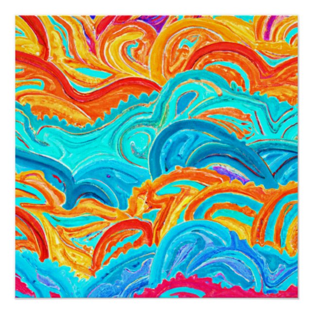 Waves Patterns Painting. Buy Now Poster (Front)