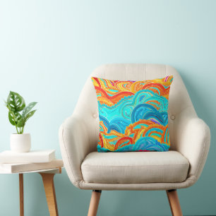 Waves Patterns Painting. Buy Now Throw Pillow