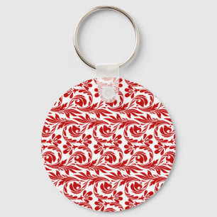 Waves, Red-White-Keychain Keychain