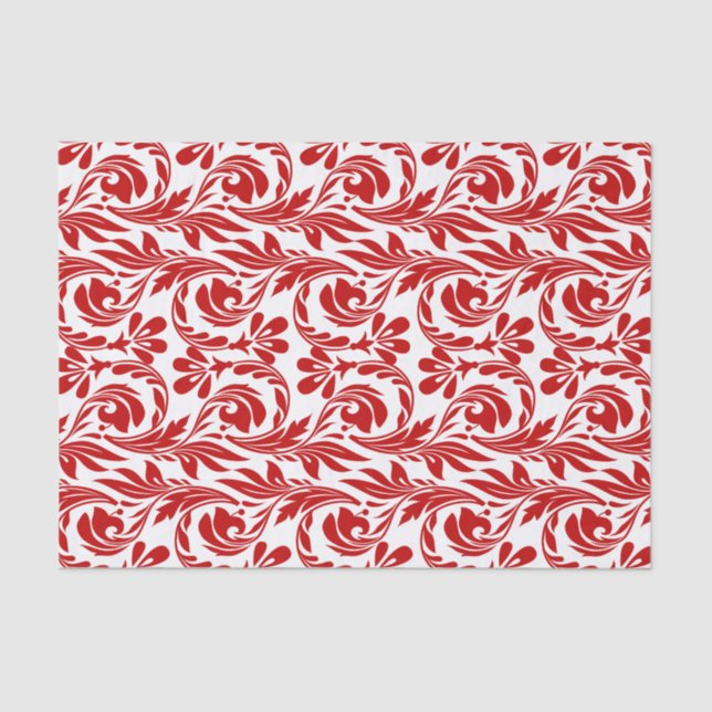 Waves-Red-White-TISSUE WRAP PAPER (Front)