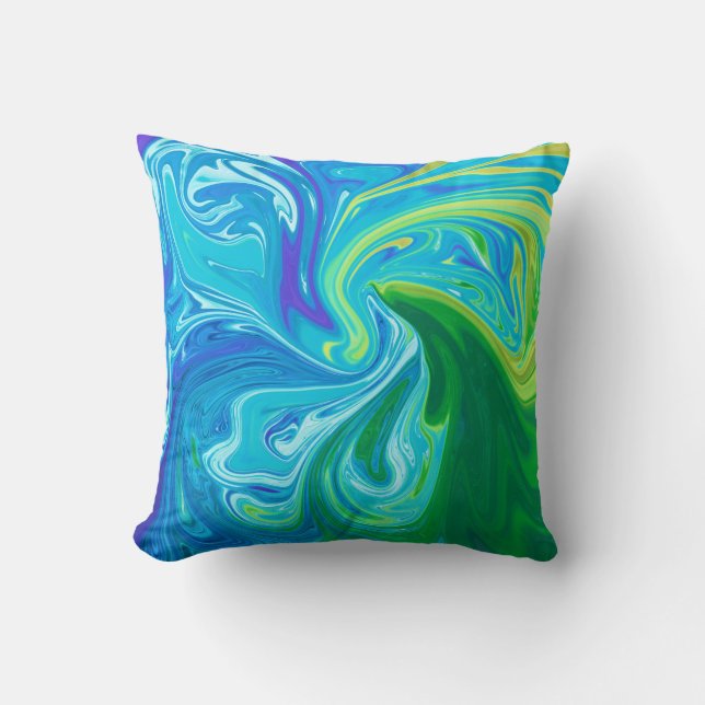 Waves Reunion | Best Abstract Fine Art Throw Pillow (Front)