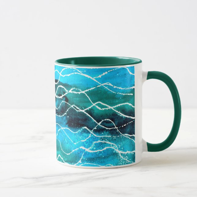 'Waves' Ringer Mug (Right)