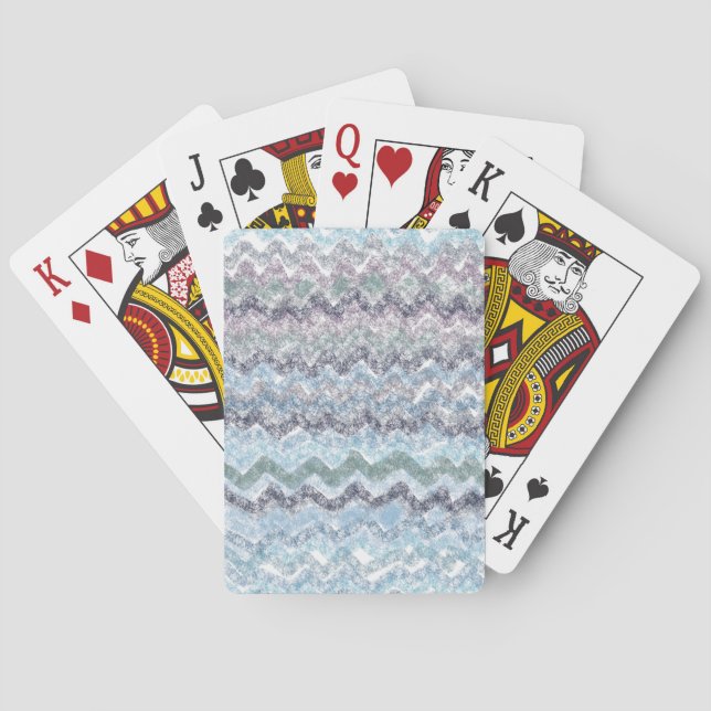 Waves  sea stripes Playing Cards (Back)