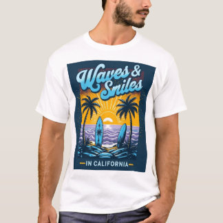 Waves & Smiles in California – Chill Beach Vibes T T-Shirt