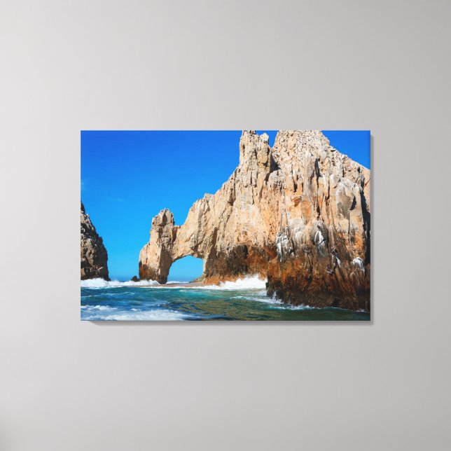 Waves Splashing On Beach Canvas Print (Front)