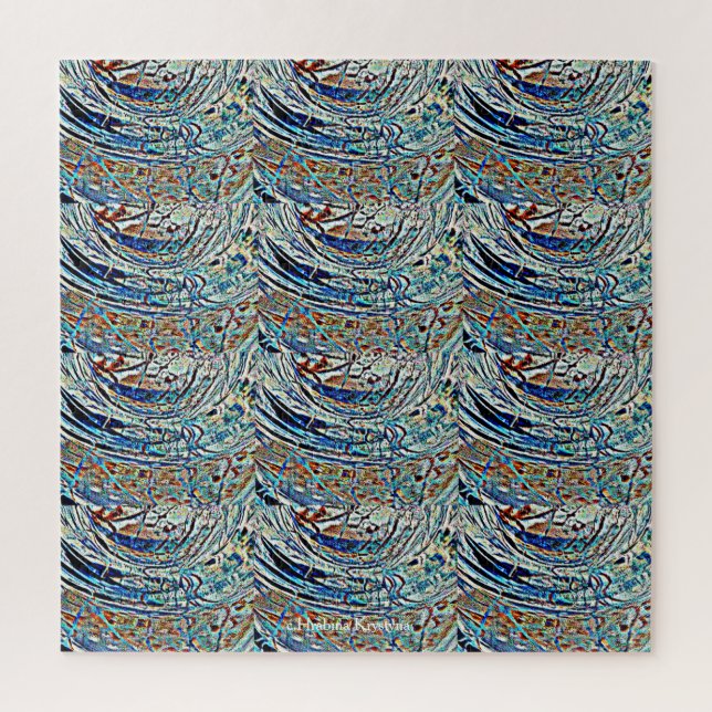 WAVES STAINED GLASS DESIGN JIGSAW PUZZLE (Vertical)