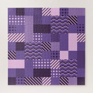 Waves Stripes Dots: Modern Seamless. Jigsaw Puzzle