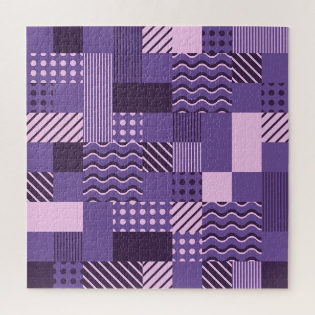 Waves Stripes Dots: Modern Seamless. Jigsaw Puzzle (Vertical)
