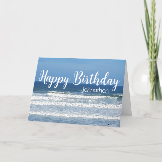 Waves & surf birthday card (Front)