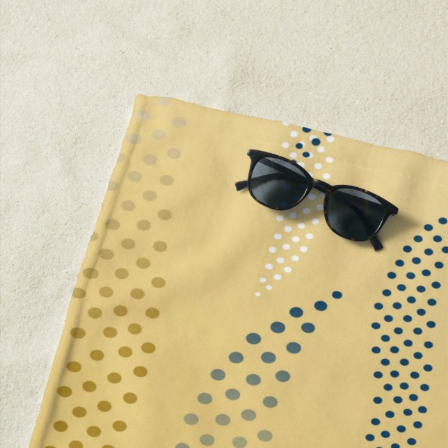 Waves Tiger (stylized pattern) 1 Beach Towel (In Situ)