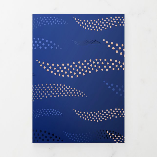 Waves Tiger (stylized pattern) 2 Tri-Fold Holiday Card (Cover)