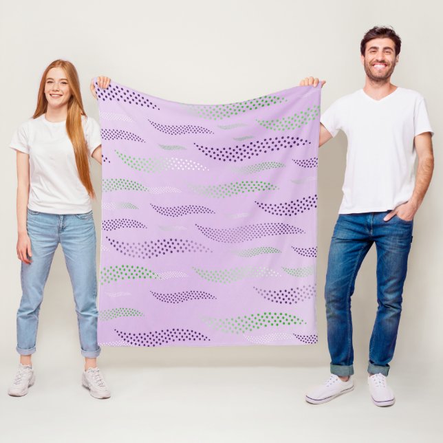 Waves Tiger (stylized pattern) 3 Fleece Blanket (In Situ)