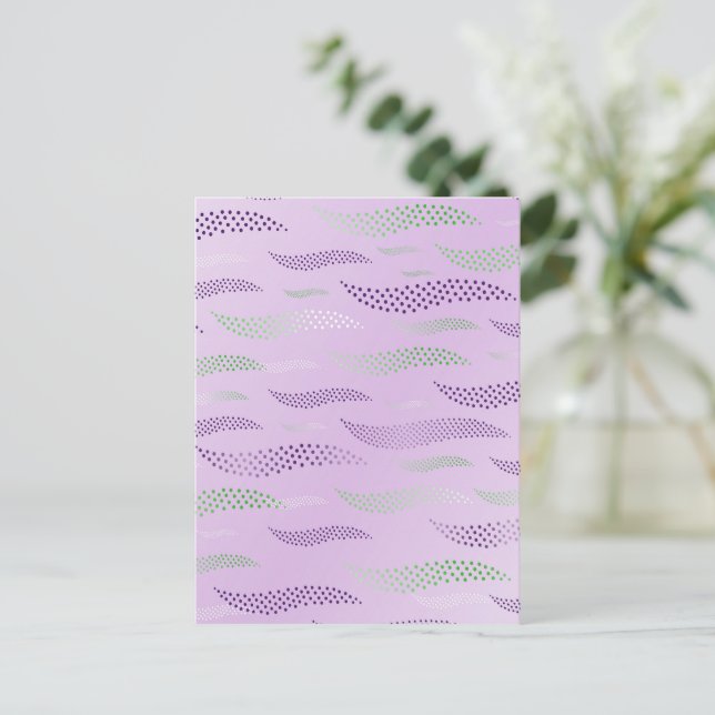 Waves Tiger (stylized pattern) 3 Holiday Postcard (Standing Front)