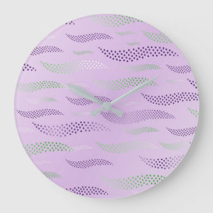 Waves Tiger (stylized pattern) 3 Large Clock