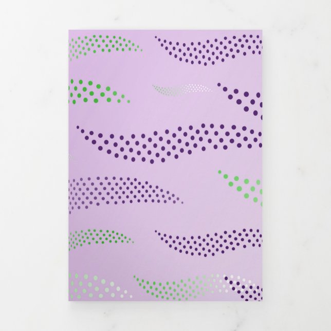 Waves Tiger (stylized pattern) 3 Tri-Fold Holiday Card (Cover)