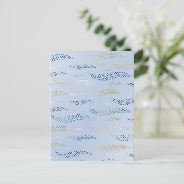 Waves Tiger (stylized pattern) 4 Holiday Postcard (Standing Front)