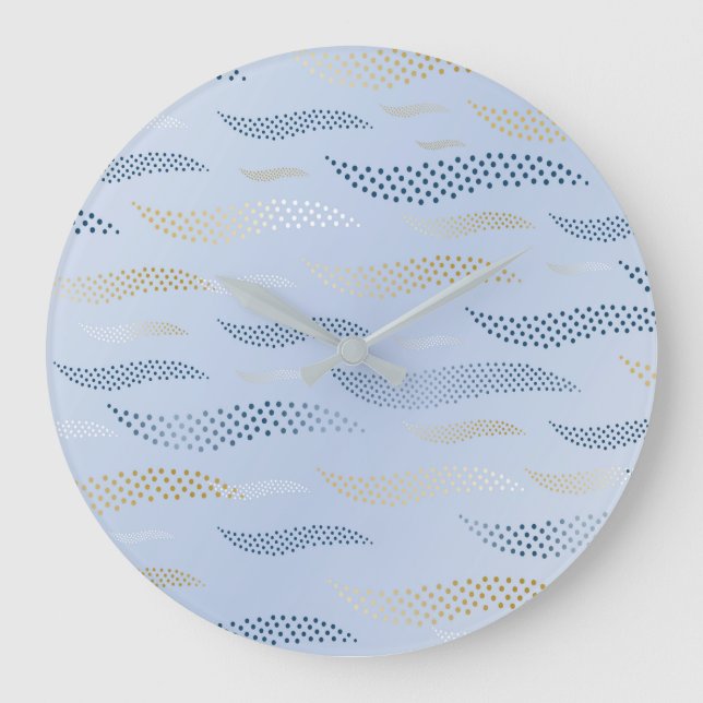 Waves Tiger (stylized pattern) 4 Large Clock (Front)