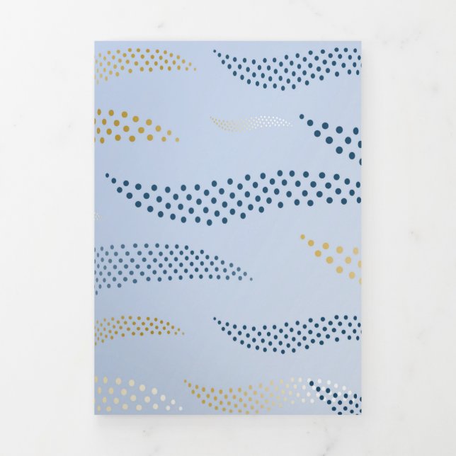 Waves Tiger (stylized pattern) 4 Tri-Fold Holiday Card (Cover)