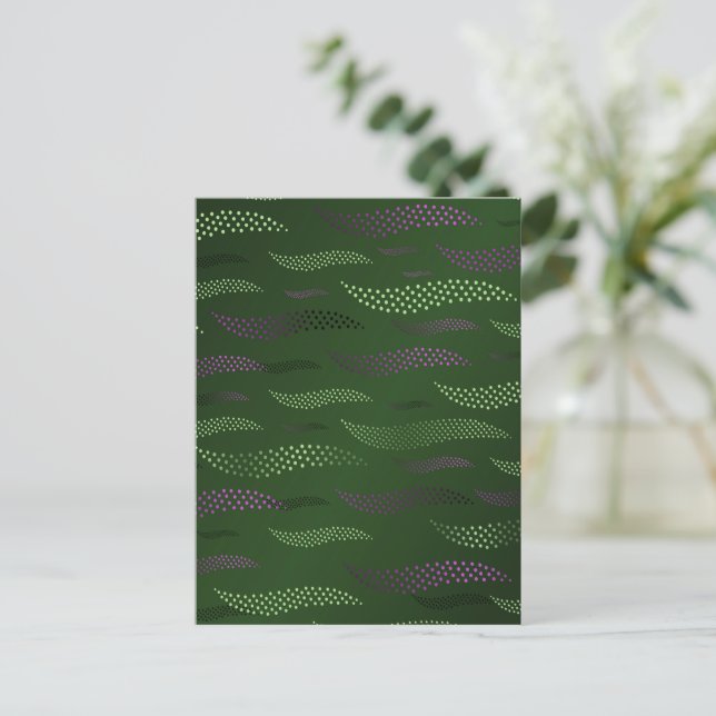 Waves Tiger (stylized pattern) 5 Holiday Postcard (Standing Front)