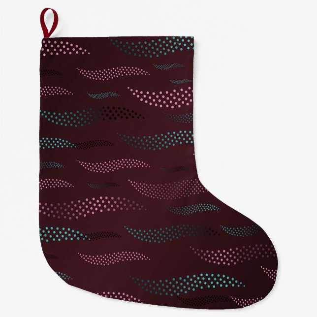 Waves Tiger (stylized pattern) 6 Large Christmas Stocking (Front)