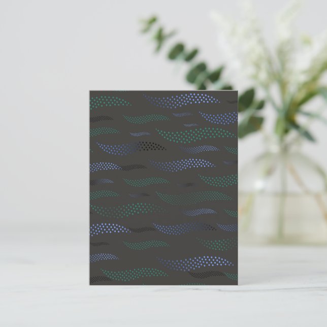 Waves Tiger (stylized pattern) 7 Holiday Postcard (Standing Front)