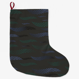 Waves Tiger (stylized pattern) 7 Large Christmas Stocking