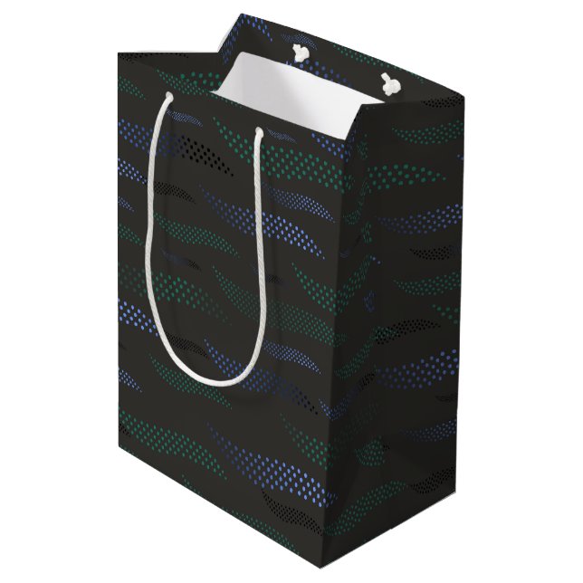 Waves Tiger (stylized pattern) 7 Medium Gift Bag (Back Angled)