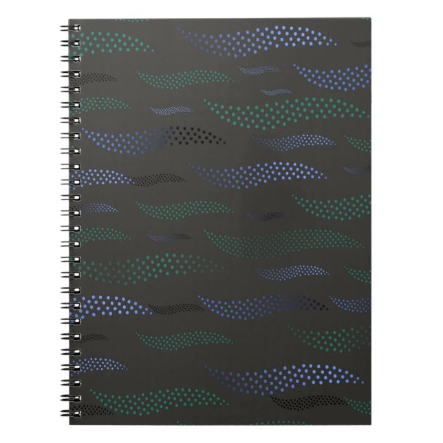 Waves Tiger (stylized pattern) 7 Notebook (Front)