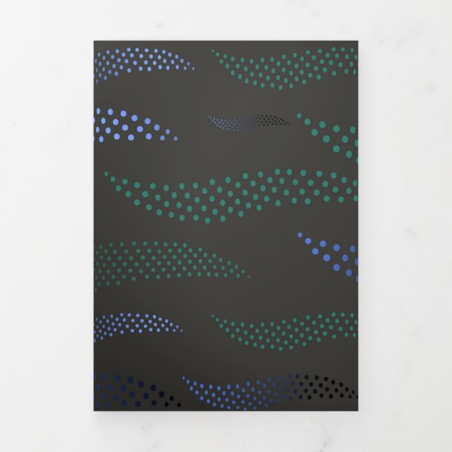 Waves Tiger (stylized pattern) 7 Tri-Fold Holiday Card (Cover)