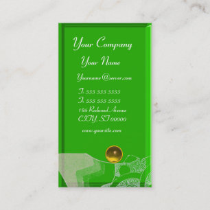 WAVES TOPAZ  MONOGRAM, yellow white green  black Business Card