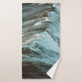 WAVES VINTAGE PHOTO BATH TOWEL