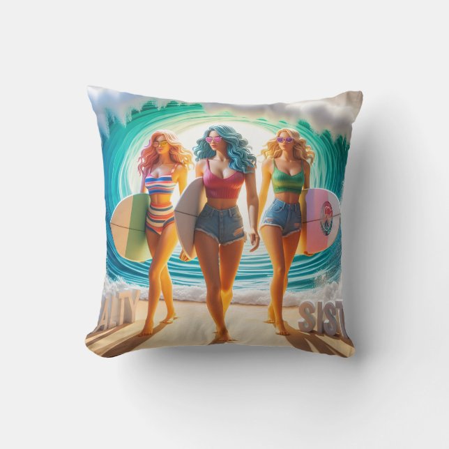 Waves & Wanderlust Collection Throw Pillow (Front)