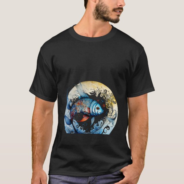 Waves Water Fish T-Shirt (Front)