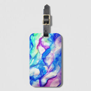 Waves Watercolor Art Luggae Tag