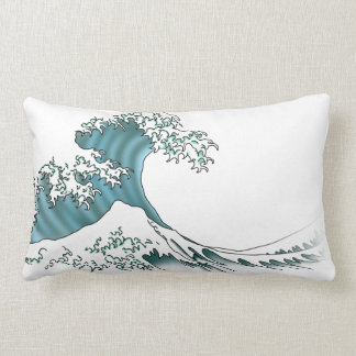 Waves - white lumbar pillow