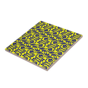 Waves, Yellow-Blue Tile
