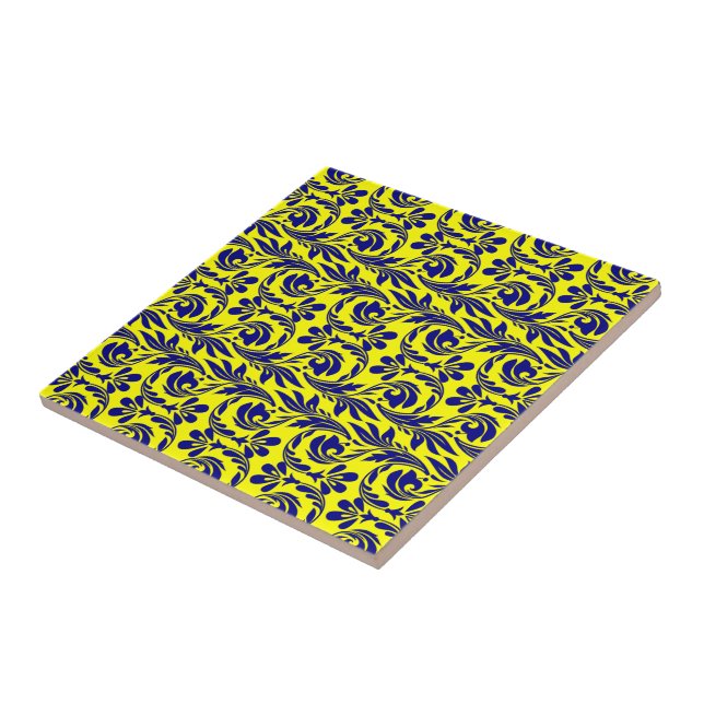 Waves, Yellow-Blue Tile (Side)
