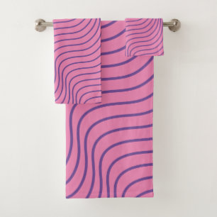 Wavey Stripe Modern Bathroom Towel Set