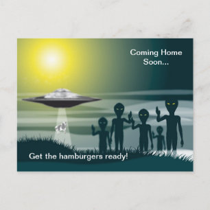 Waving Aliens Postcard
