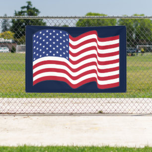 Waving American Flag Banner