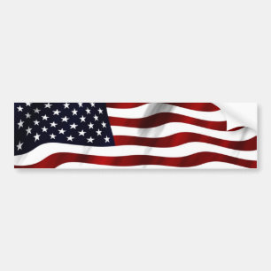 Waving American Flag Bumper Sticker