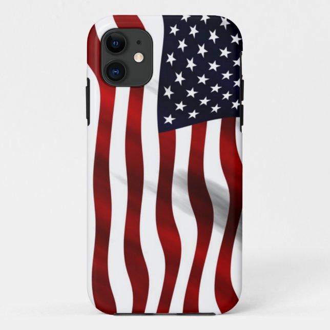 Waving American Flag Case-Mate iPhone Case (Back)