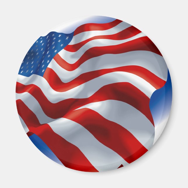 WAVING AMERICAN FLAG MAGNET (Front)
