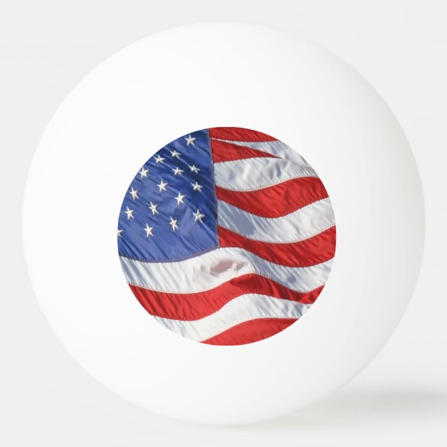 Waving American Flag Patriotic Ping Pong Ball (Front)